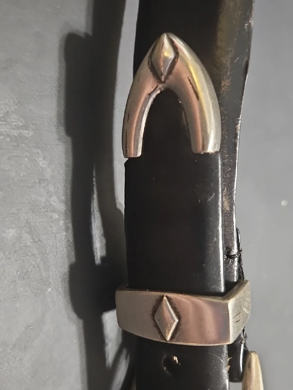 Cabela's Black Leather Men’s Belt with Silver Buckle Size 46